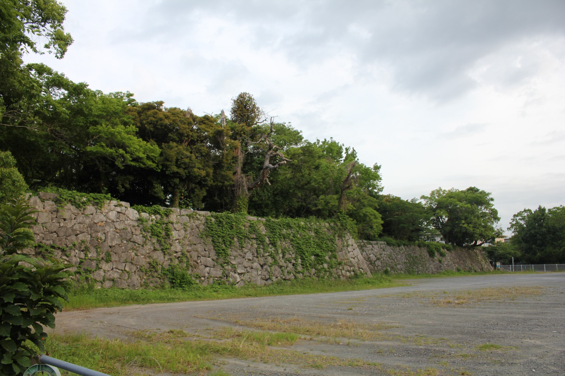 八代城北の丸跡西側の石垣跡